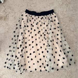 Torrid Black Heart Patterned Midi Skirt